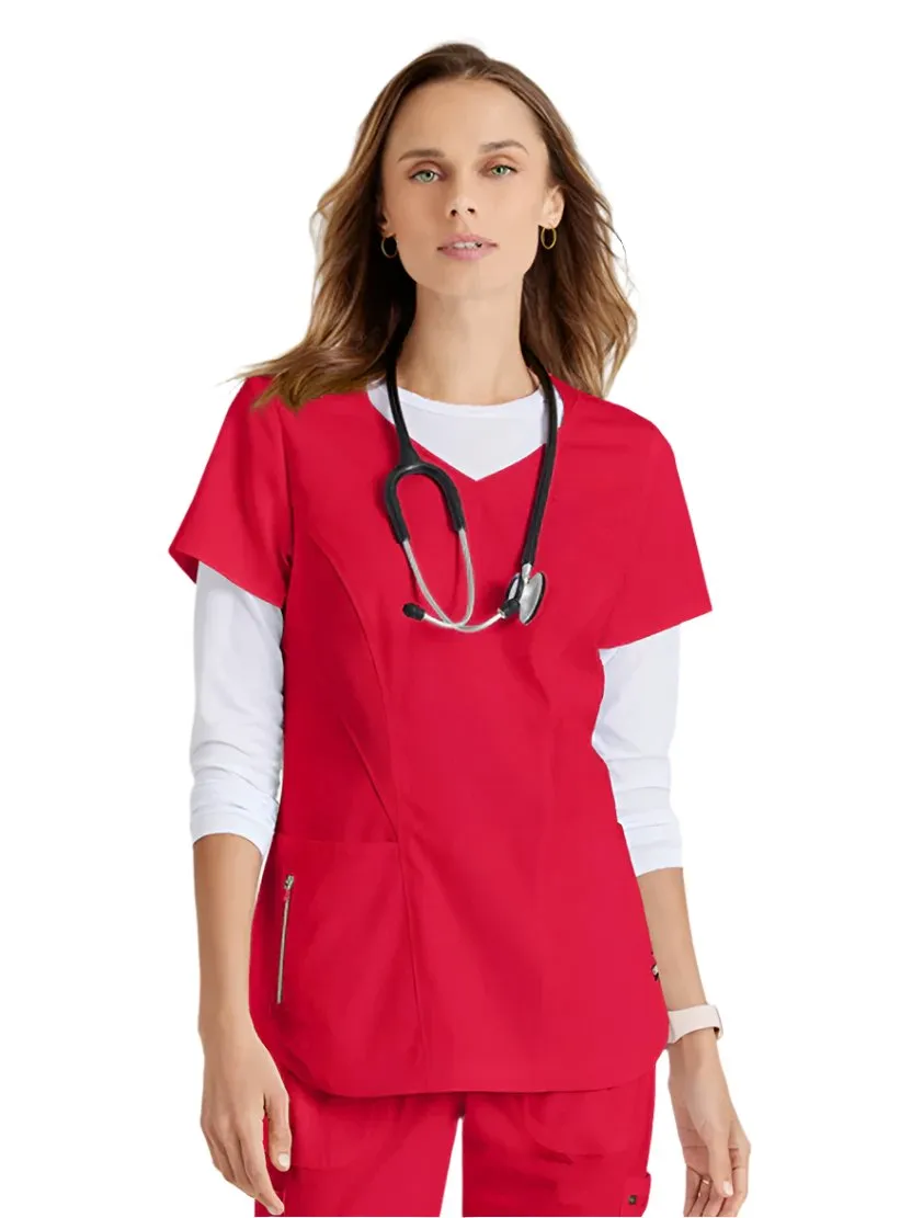 Grey's Anatomy Stretch™ by Barco Carly 3-Pocket Curved V-Neck Scrub Top