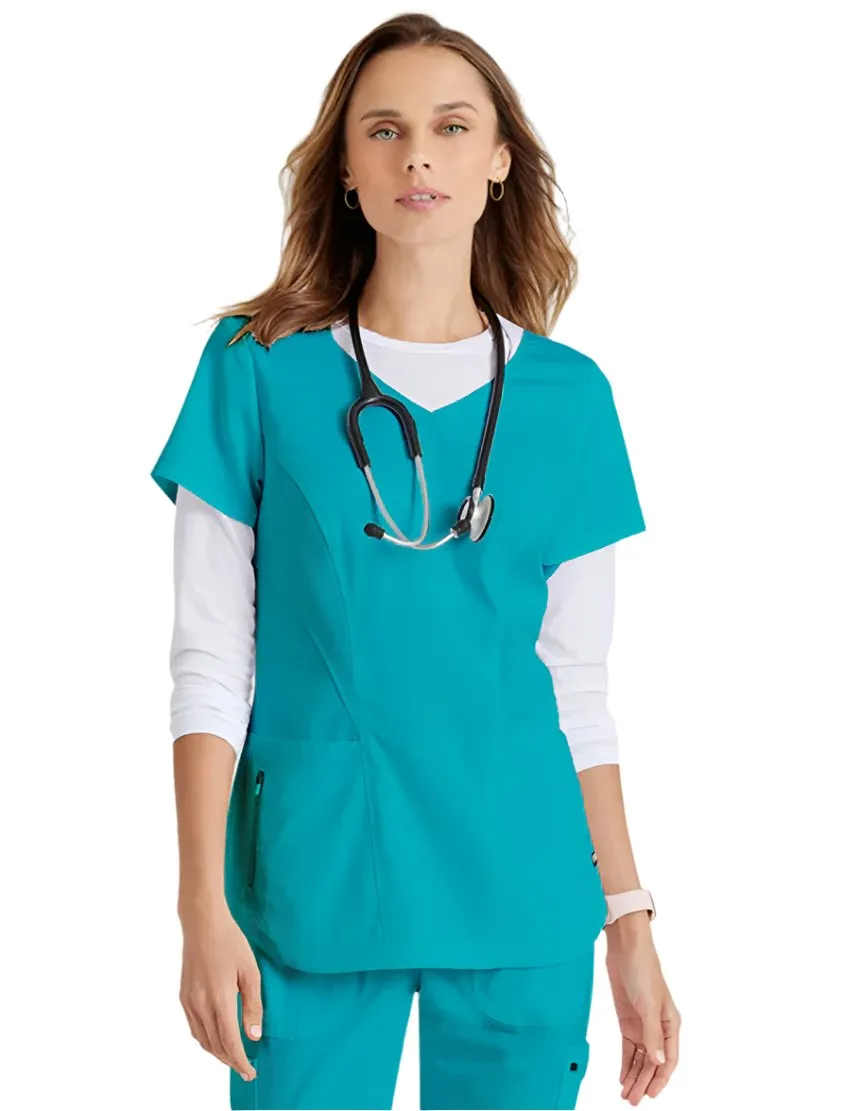 Grey's Anatomy Stretch™ by Barco Carly 3-Pocket Curved V-Neck Scrub Top