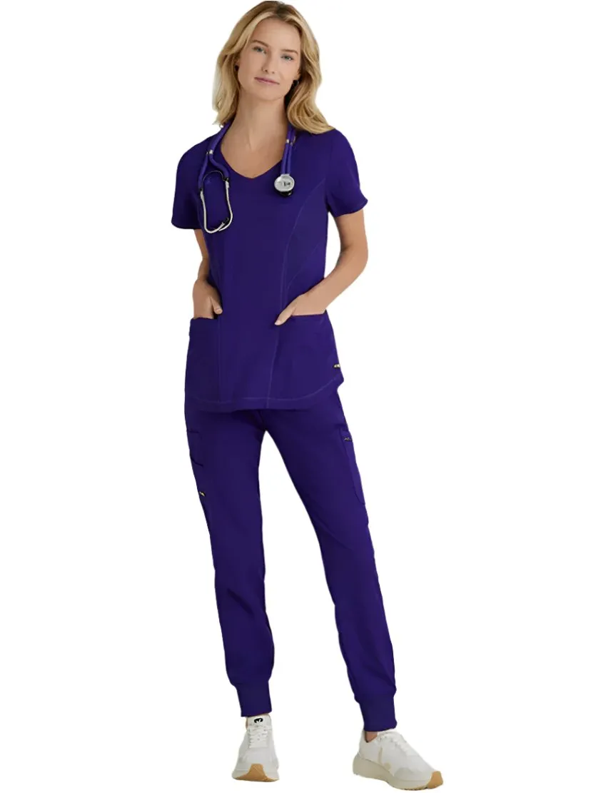 Grey's Anatomy Stretch™ by Barco Carly 3-Pocket Curved V-Neck Scrub Top