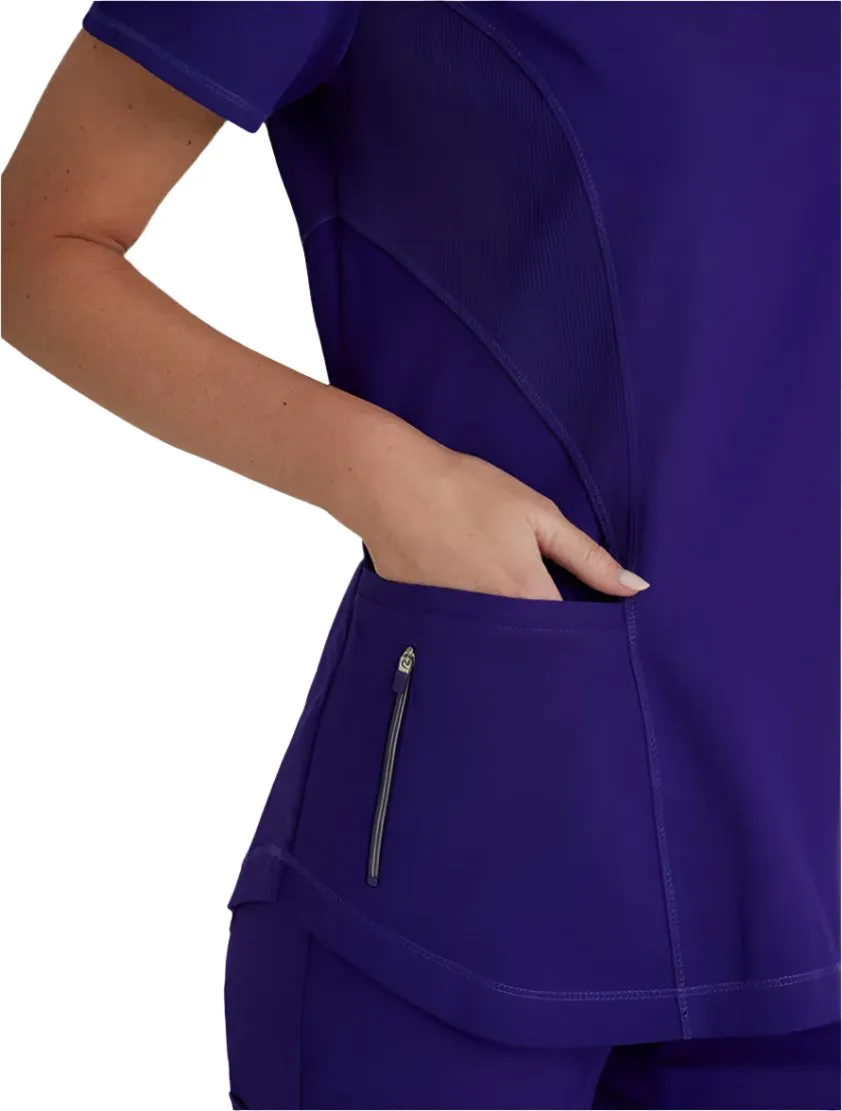 Grey's Anatomy Stretch™ by Barco Carly 3-Pocket Curved V-Neck Scrub Top