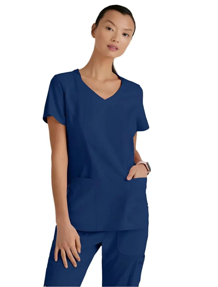 Grey's Anatomy Stretch™ by Barco Carly 3-Pocket Curved V-Neck Scrub Top