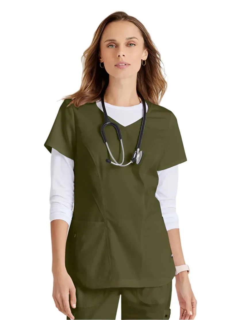 Grey's Anatomy Stretch™ by Barco Carly 3-Pocket Curved V-Neck Scrub Top