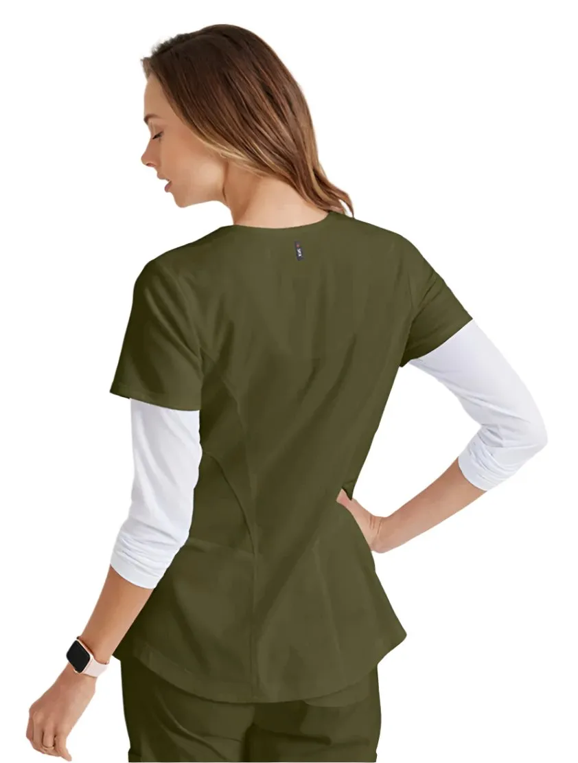 Grey's Anatomy Stretch™ by Barco Carly 3-Pocket Curved V-Neck Scrub Top