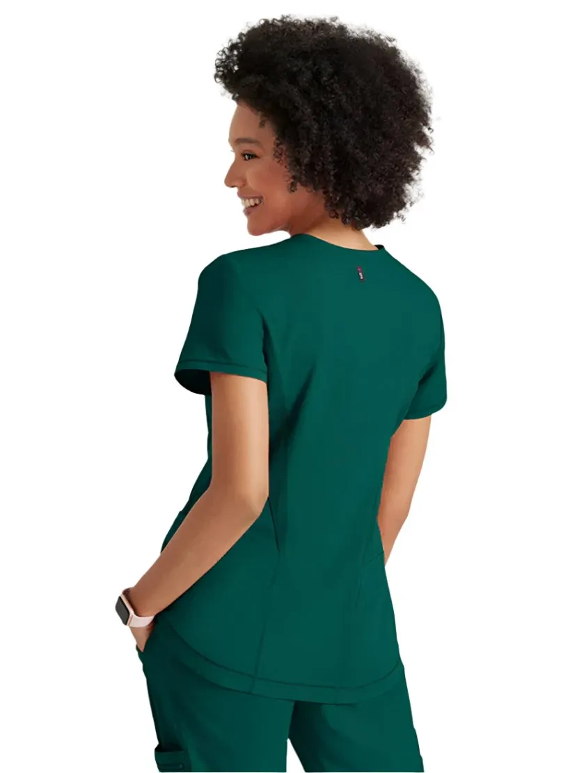 Grey's Anatomy Stretch™ by Barco Carly 3-Pocket Curved V-Neck Scrub Top