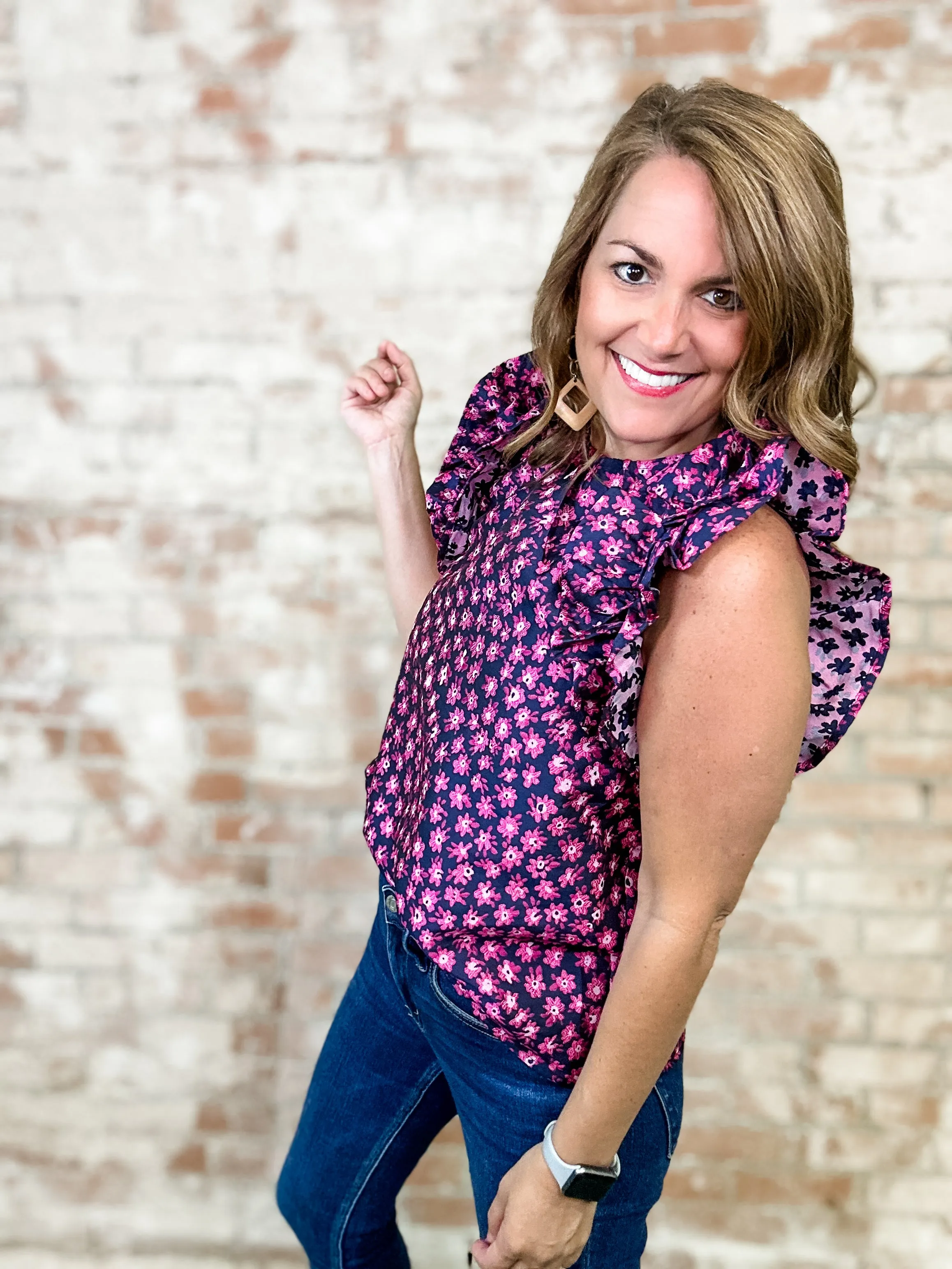 Helene Layered Ruffle Sleeve Top - FINAL SALE