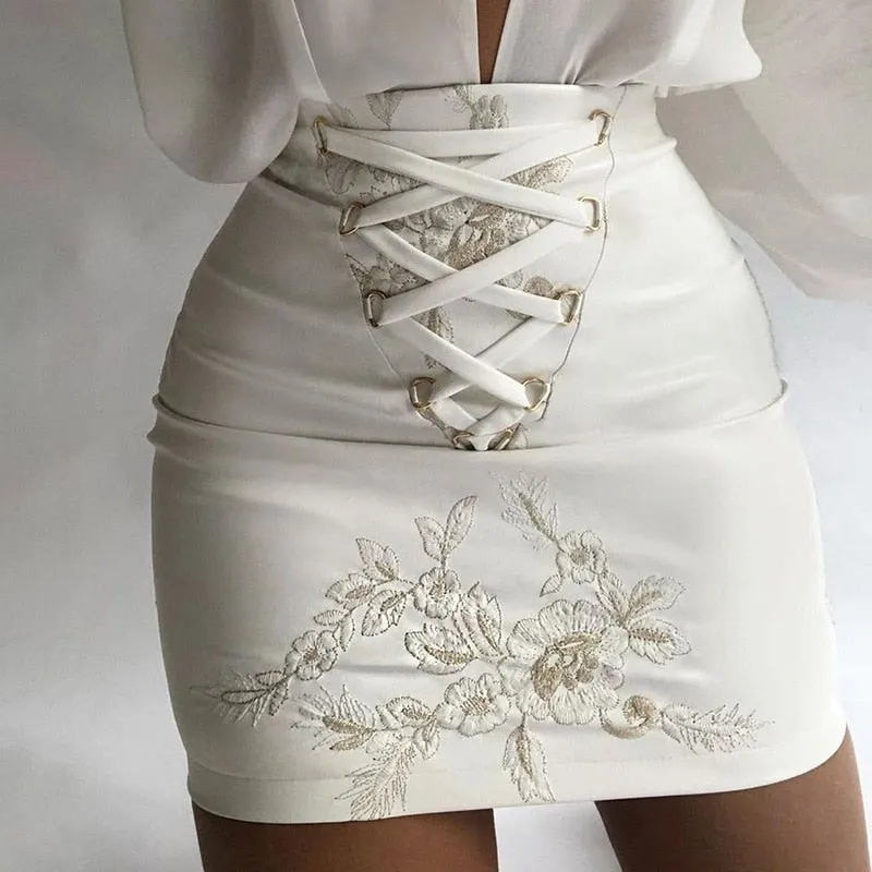 High Waist Bandage Mini Skirt