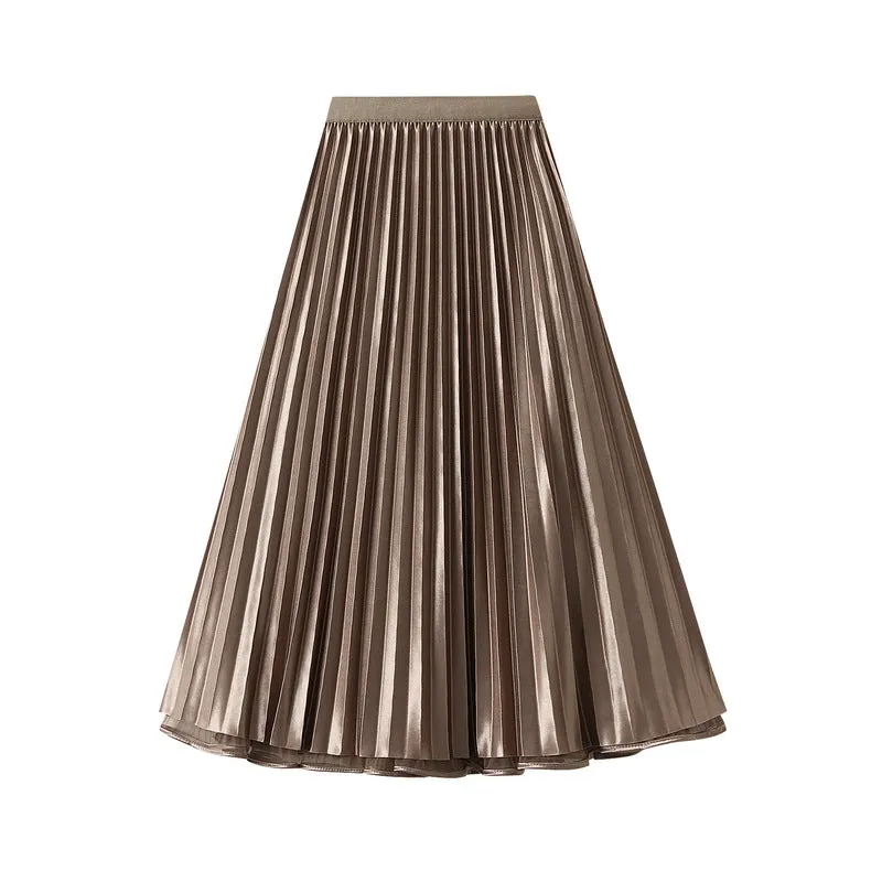 High Waist Mid Length Draping A Line Tulle Skirt