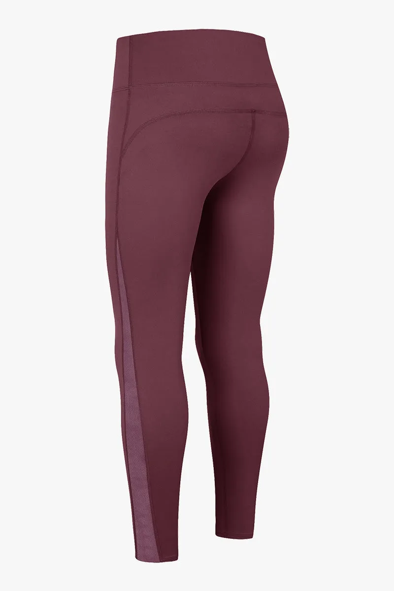High Waist Workout Leggings with Mesh Inserts