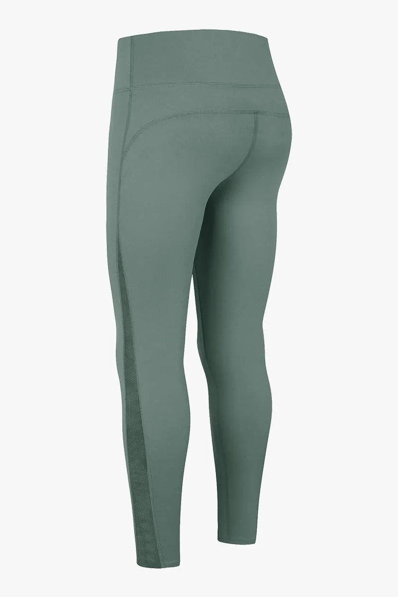 High Waist Workout Leggings with Mesh Inserts