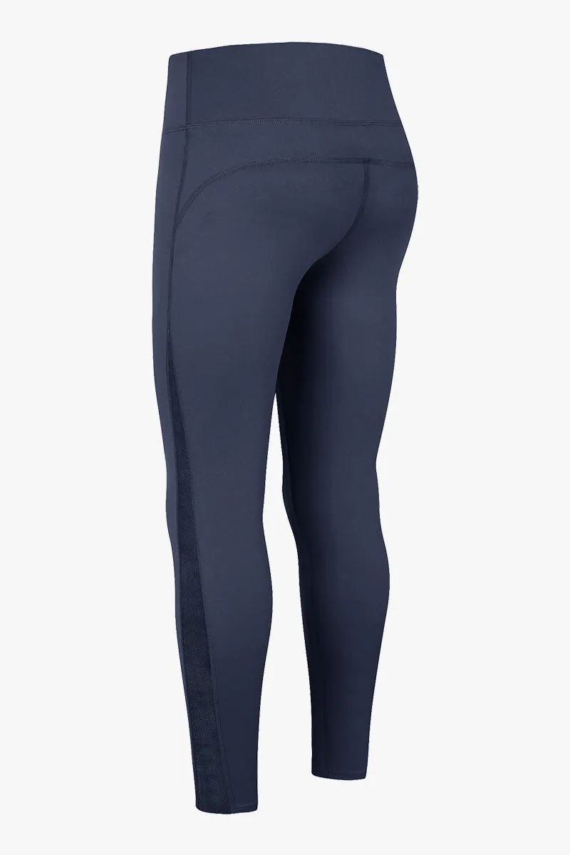 High Waist Workout Leggings with Mesh Inserts