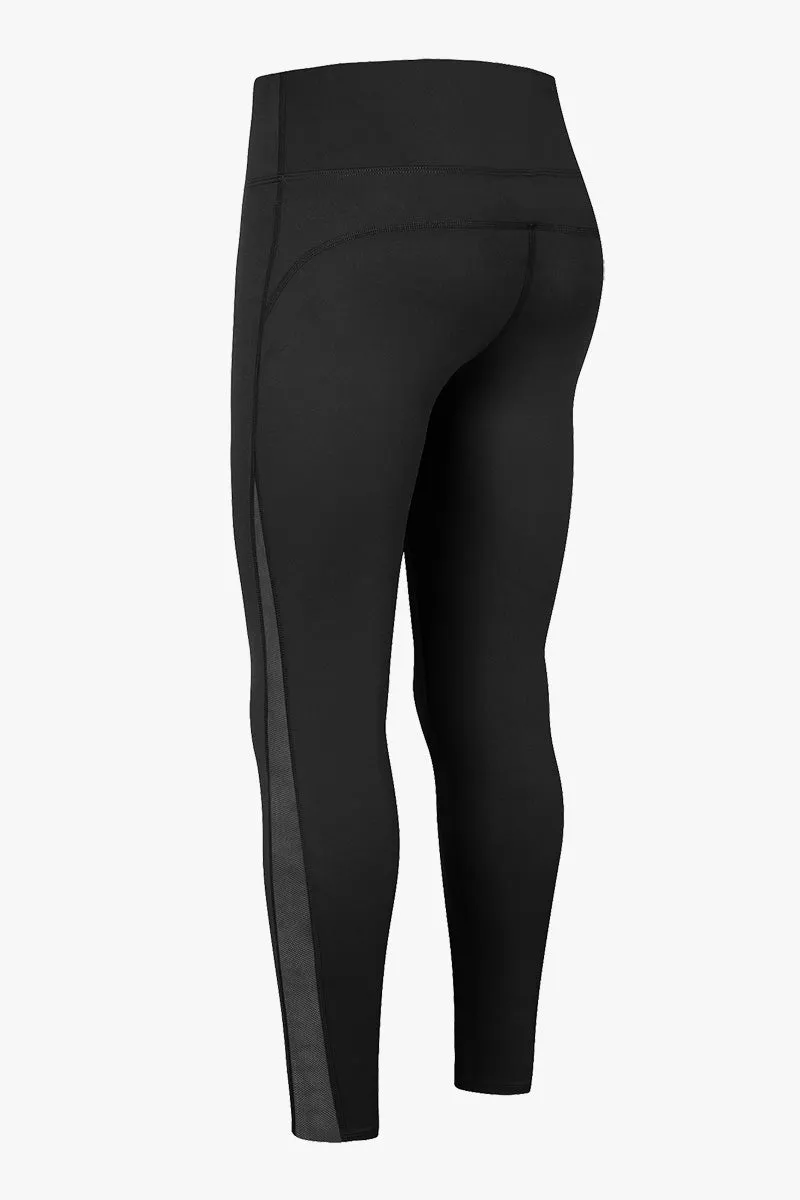 High Waist Workout Leggings with Mesh Inserts
