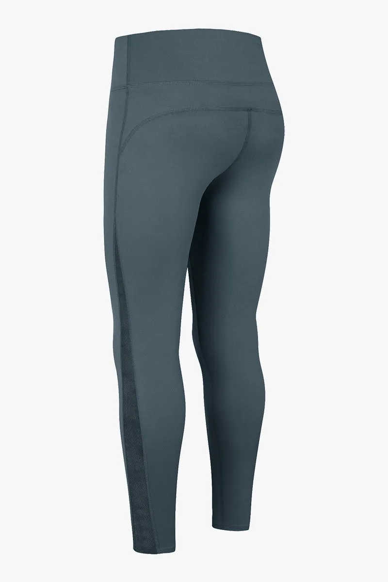 High Waist Workout Leggings with Mesh Inserts