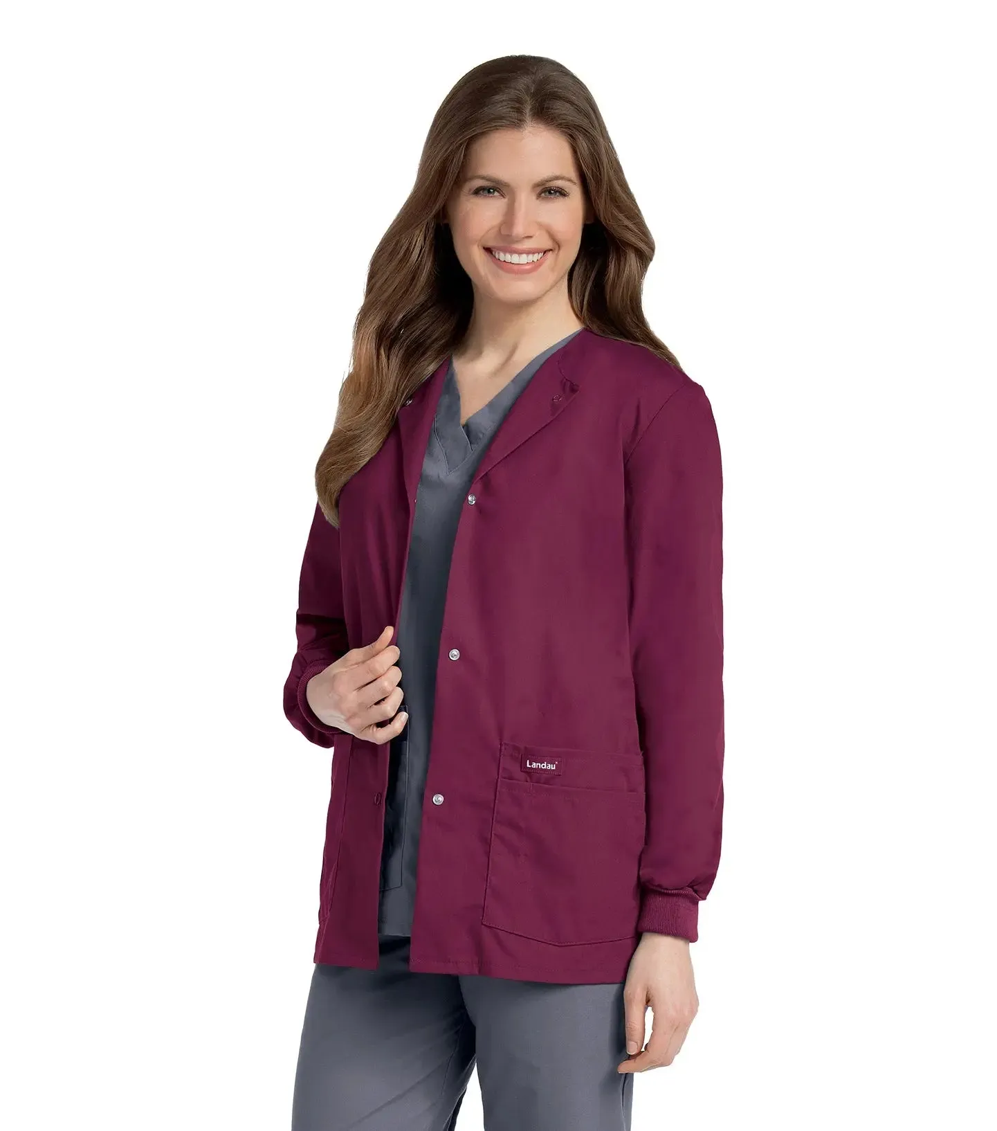 Landau Essentials Women's Warm-Up Scrub Jacket