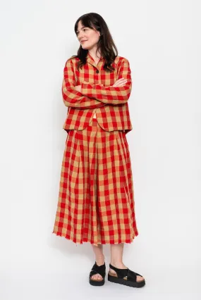 Linen Check Skirt