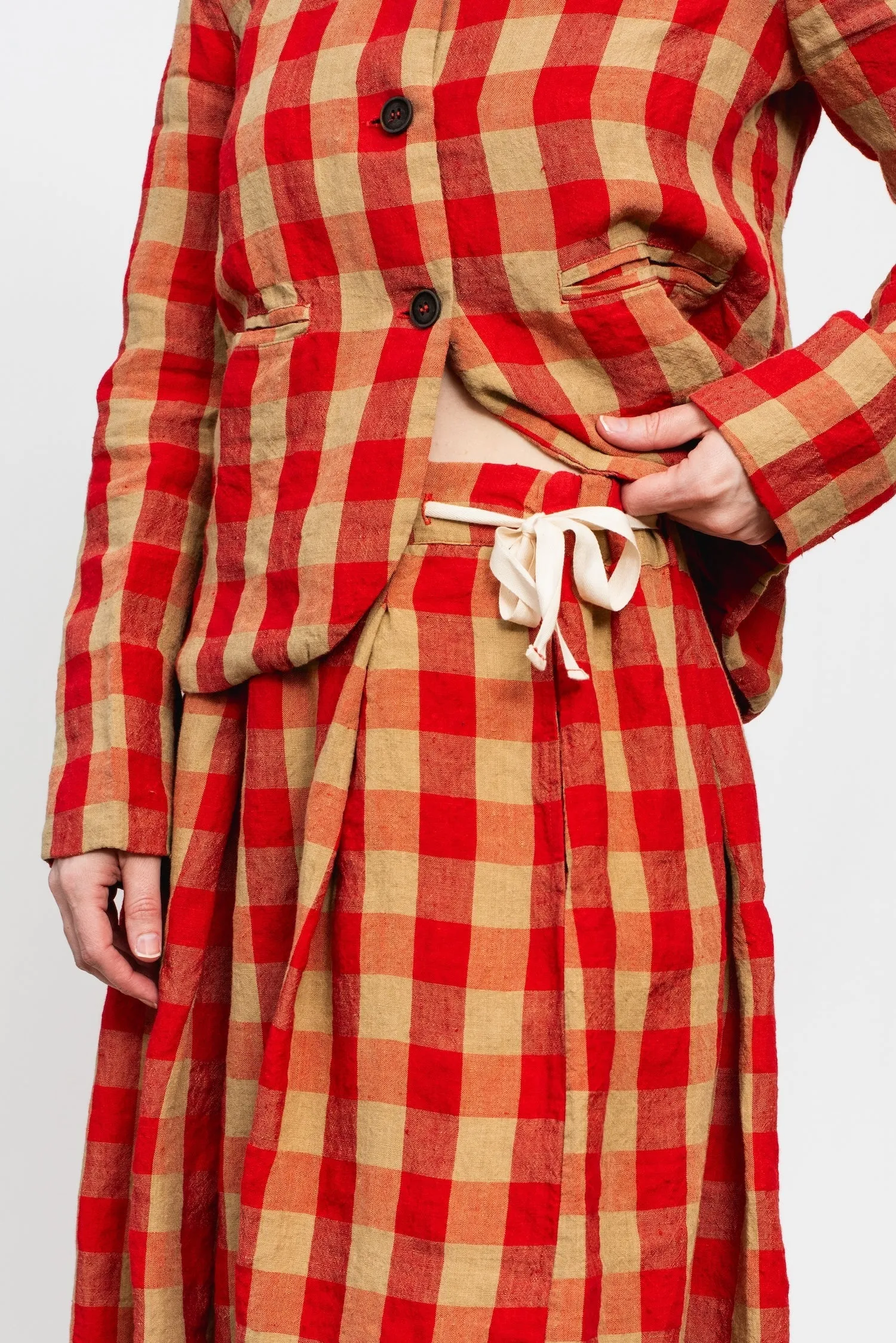Linen Check Skirt