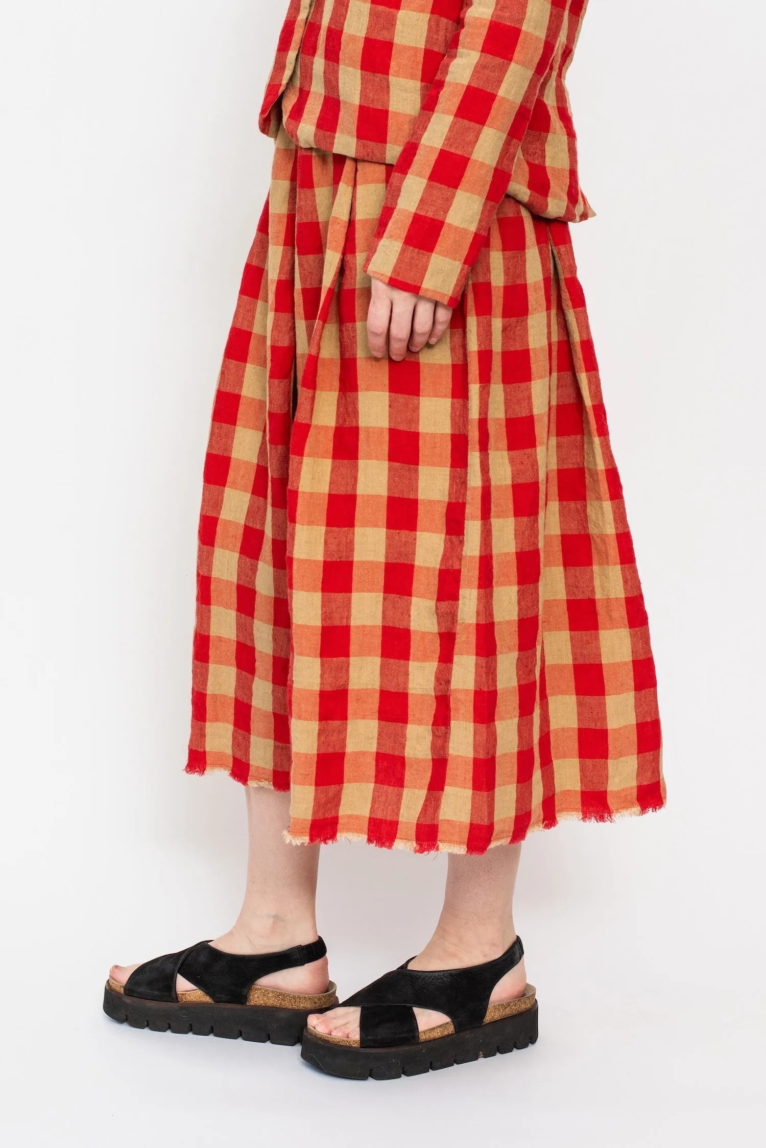 Linen Check Skirt