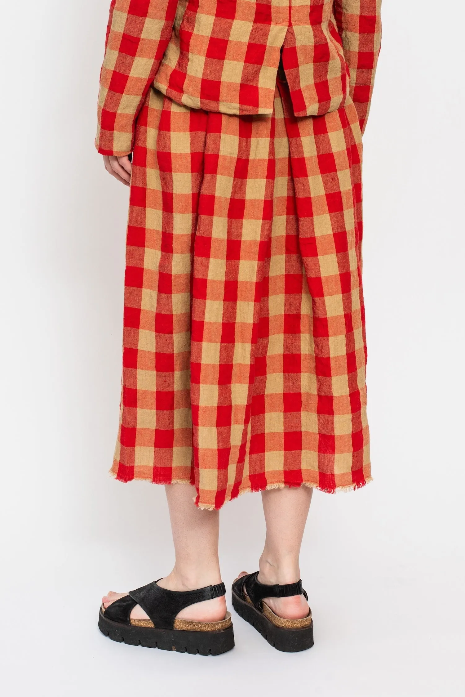 Linen Check Skirt