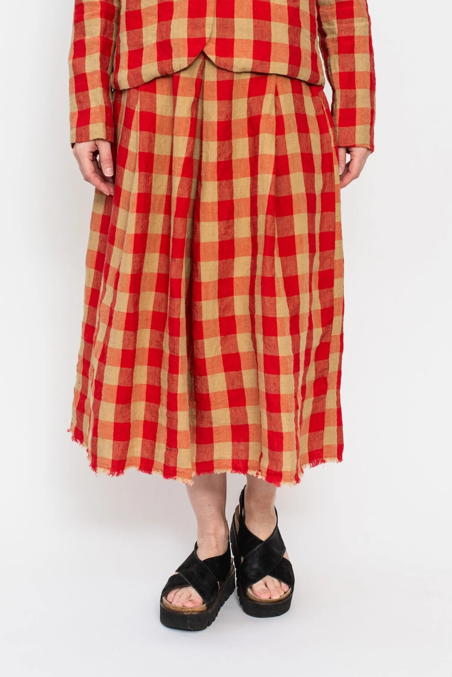 Linen Check Skirt