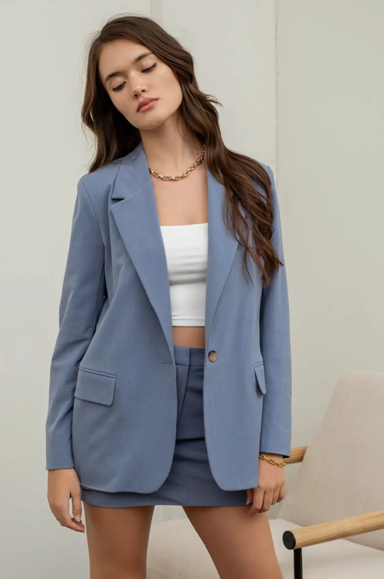 Longline Blazer - Blue
