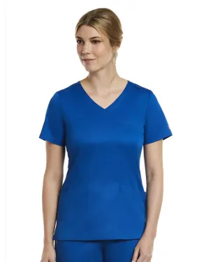 Maevn Curved Mock Wrap Scrub Top