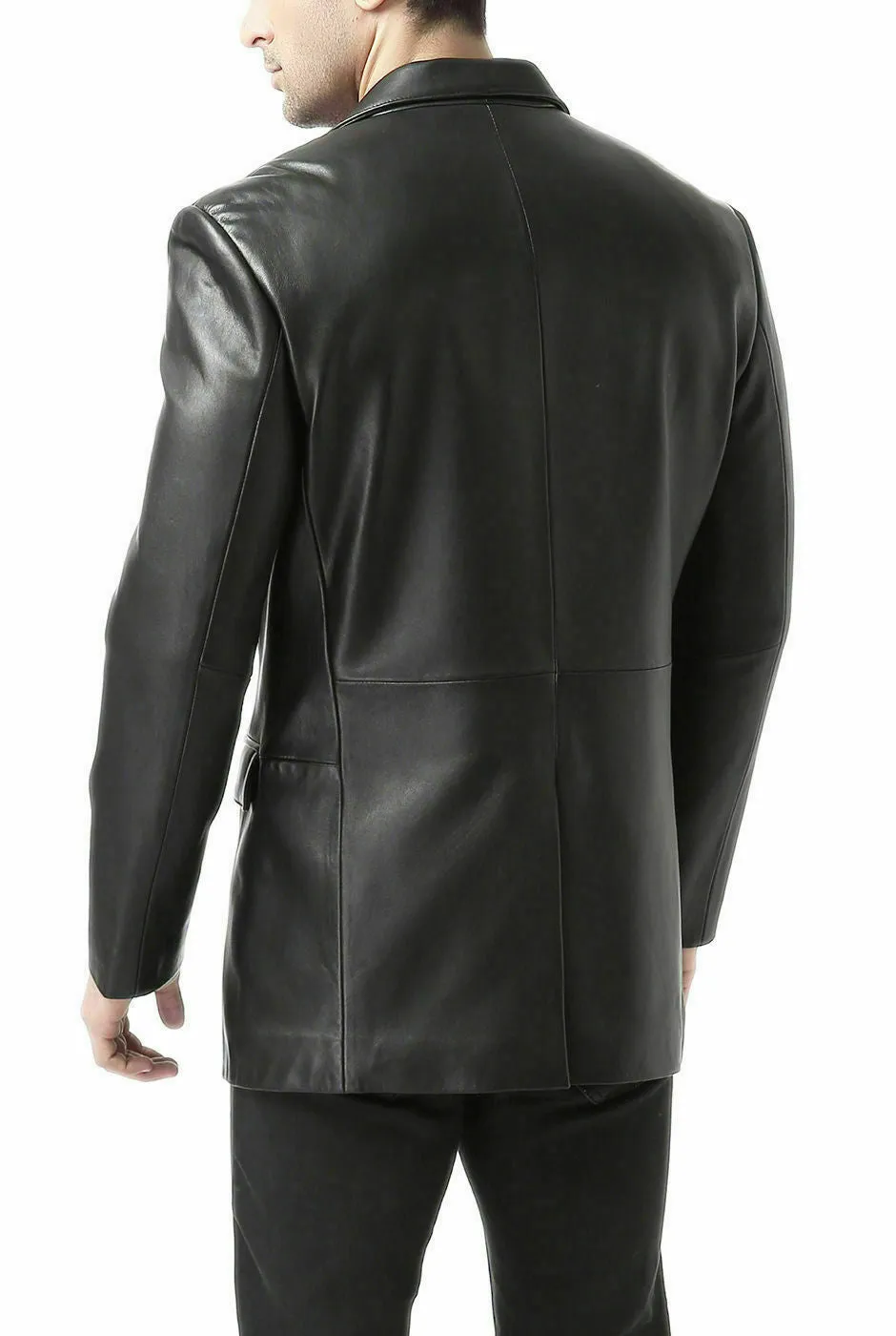 Men's Black Genuine Leather Blazer Coat/Jacket