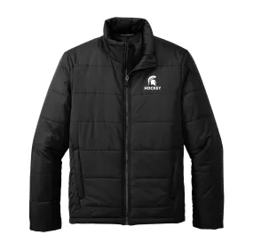 Michigan State Hockey Black Puffer Jacket