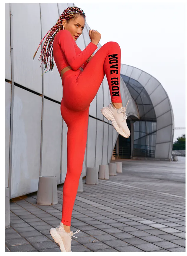 MIP HIGH RISE DEEP WAISBAND LEGGINGS IN RED
