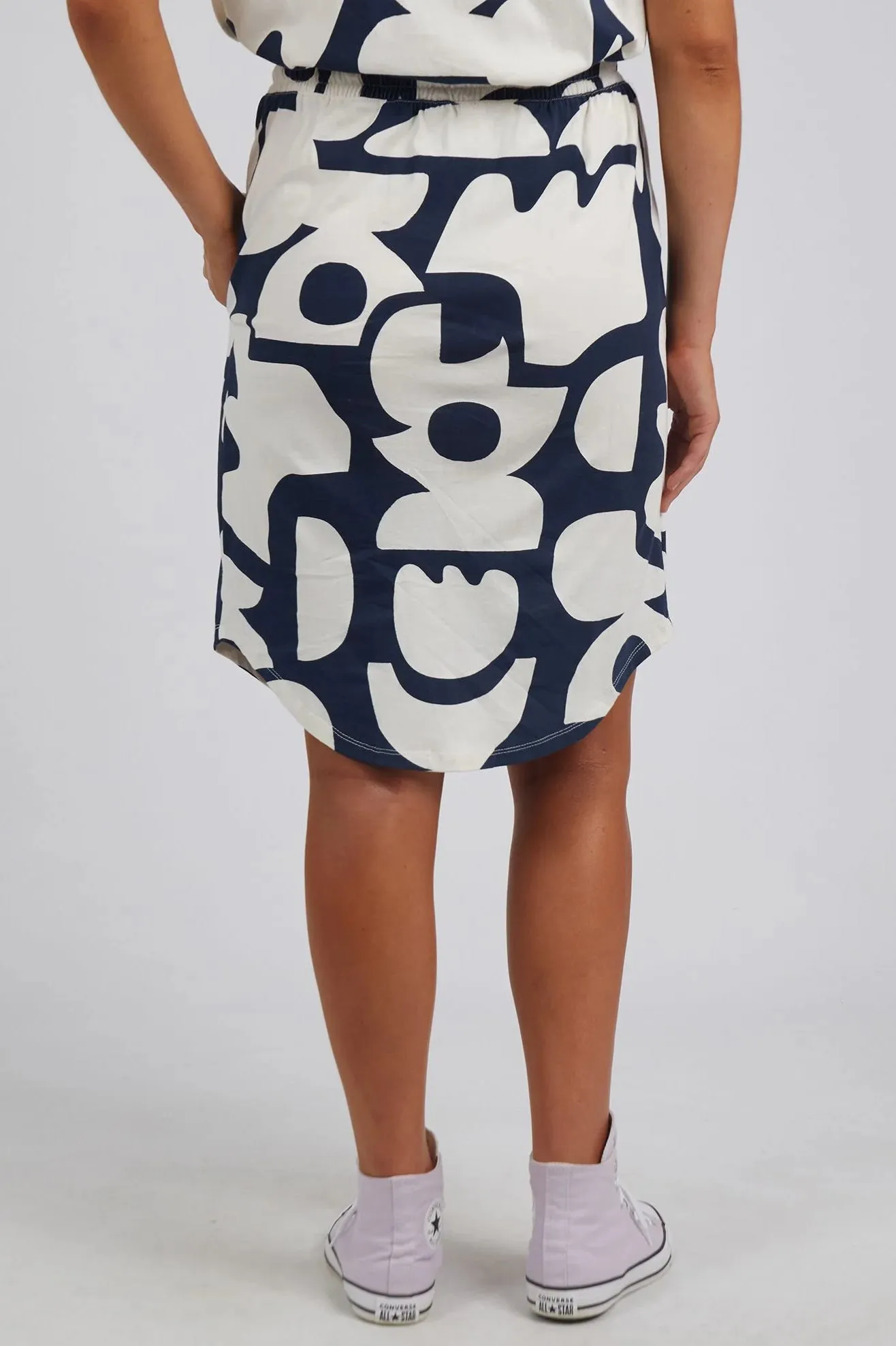 Miro Skirt in Navy Geometric Yardage
