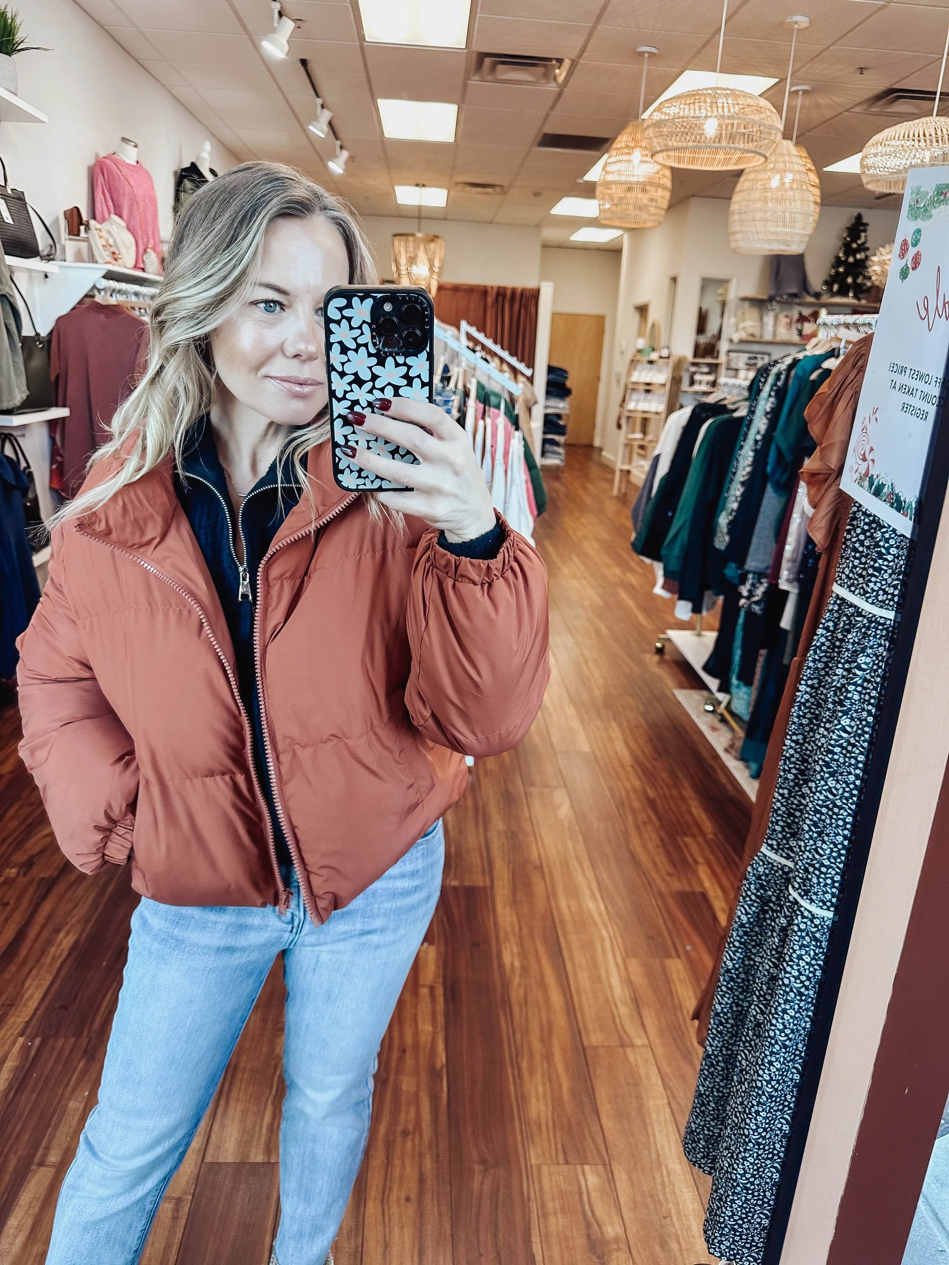 Mountain Town Puffer Jacket - Rust