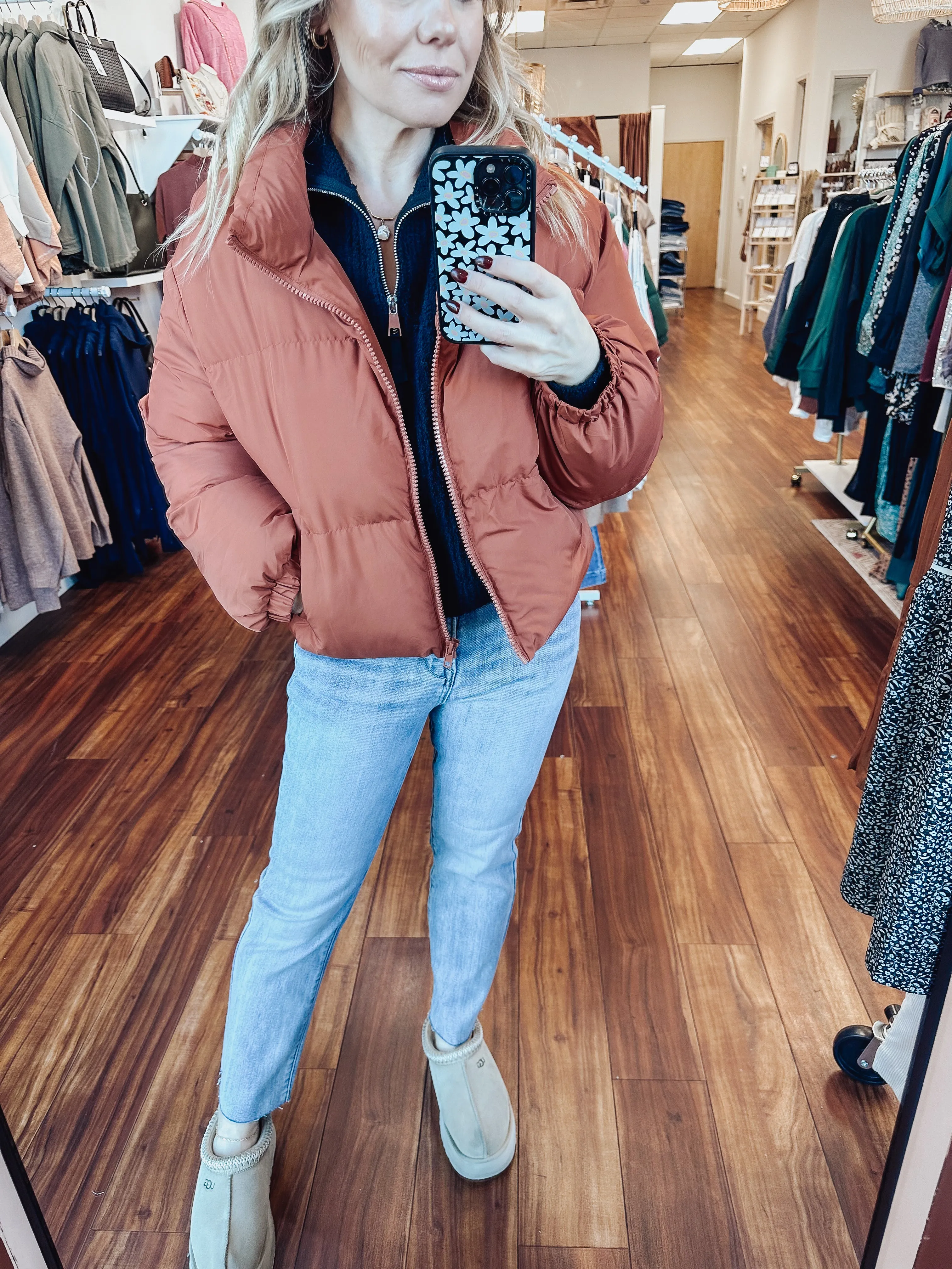 Mountain Town Puffer Jacket - Rust