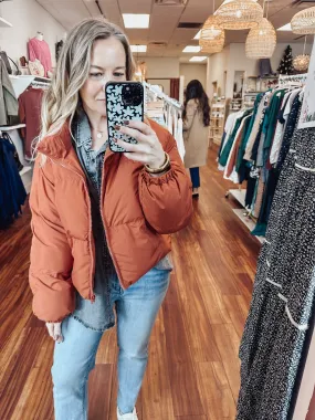 Mountain Town Puffer Jacket - Rust