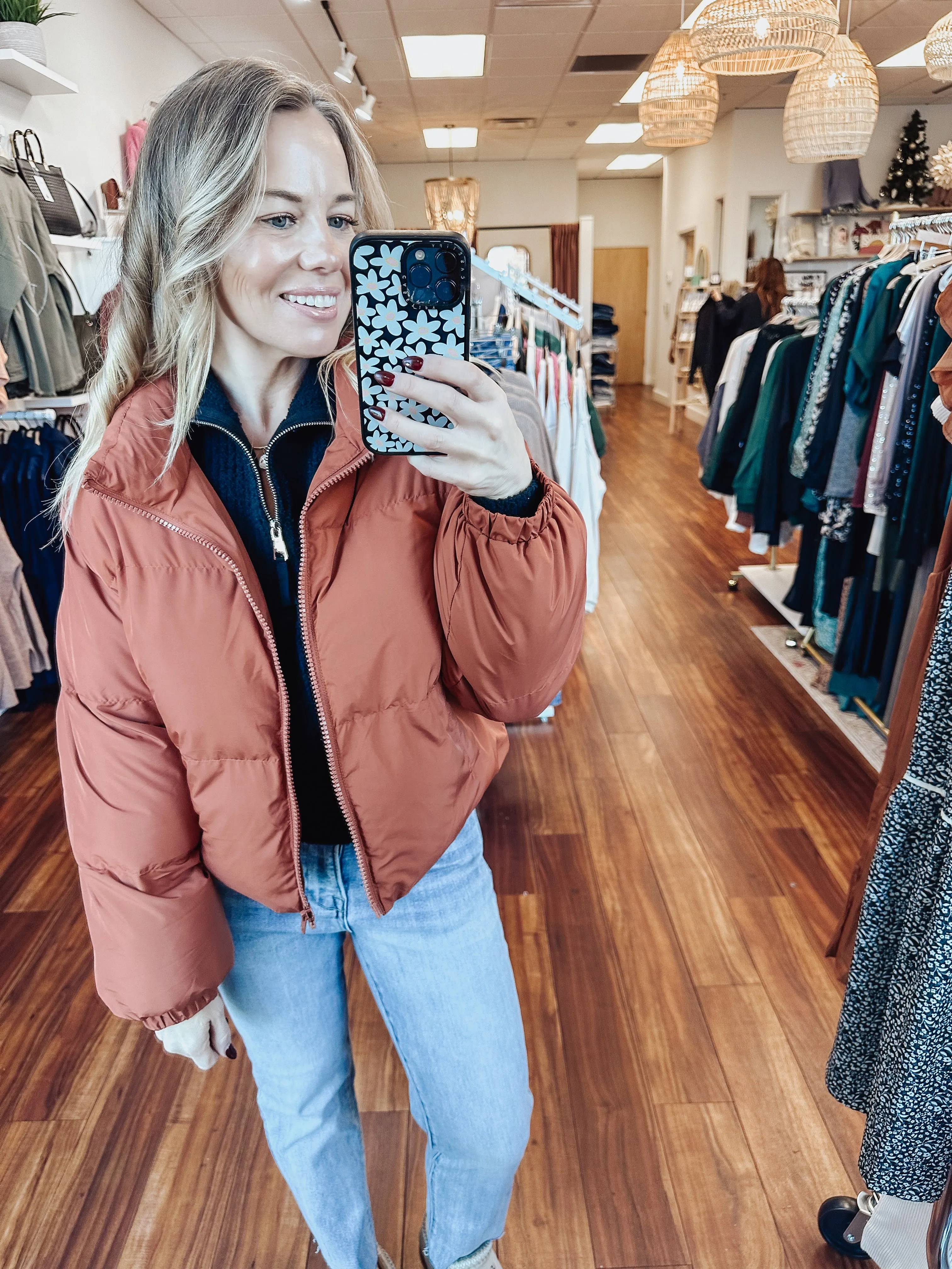 Mountain Town Puffer Jacket - Rust