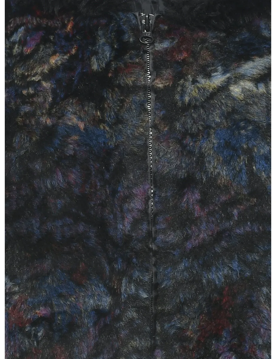 Multi-colour Faux Fur Coat - M