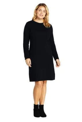 New Land's End women's Casual Comfortable Sweater Dress, Black, Sz M!
