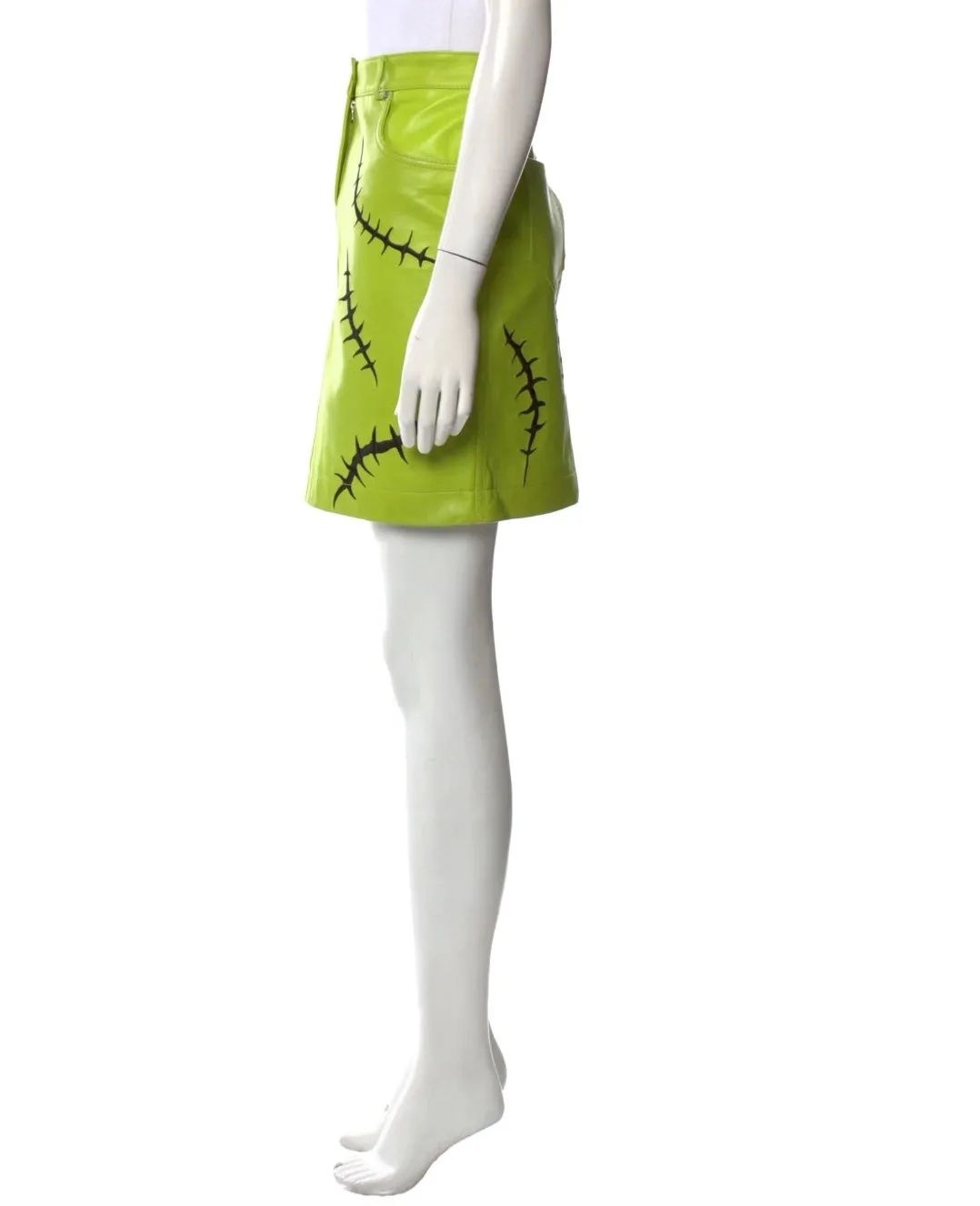 NEW Moschino Leather Frankenstein Mini Skirt - Medium