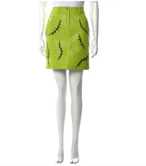 NEW Moschino Leather Frankenstein Mini Skirt - Medium