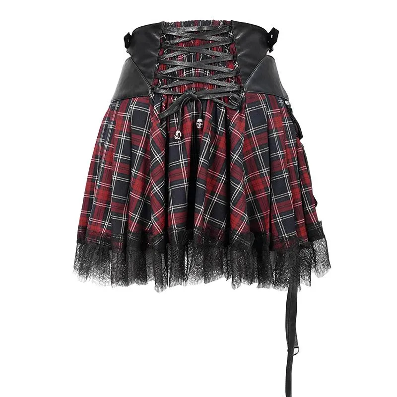 'Noise Annoys’ Plaid Punk Skirt