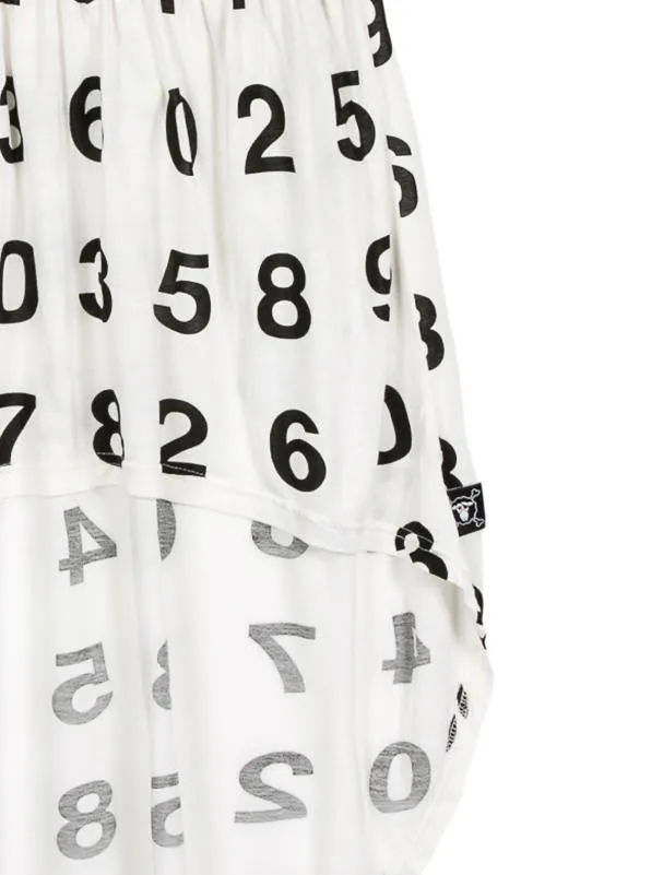 NUNUNU GIRLS' NUMBER PRINT HIGH-LOW SKIRT