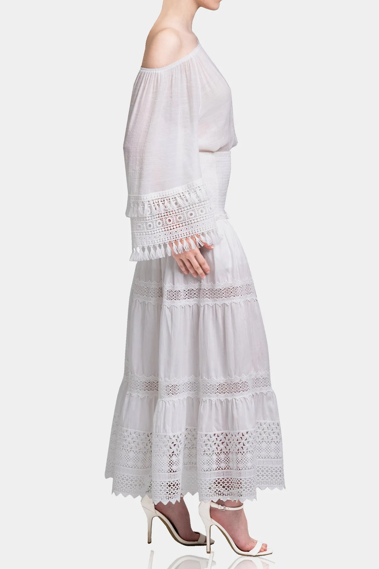 One Shoulder White Cotton Top