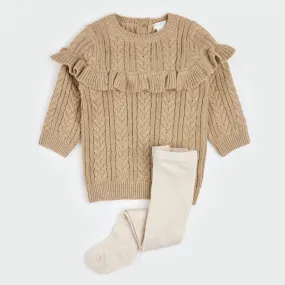 PETIT LEM- BABY KNIT SWEATER DRESS SET