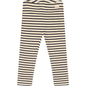 Petit Piao Indigo Plum/Dark Off White Leggings Modal Striped