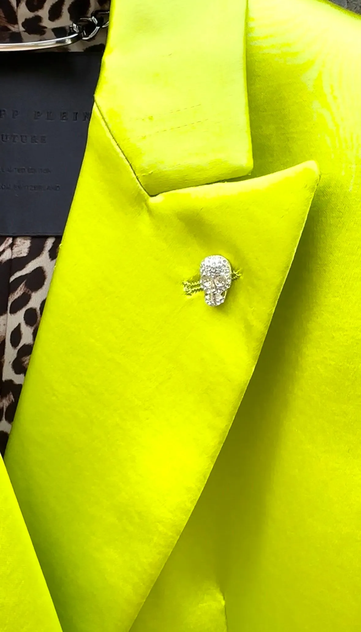 PHILIPP PLEIN Double Breasted Satin Blazer