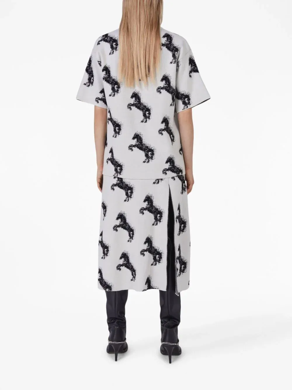 Pixel Horse Wool Jaquard Skirt