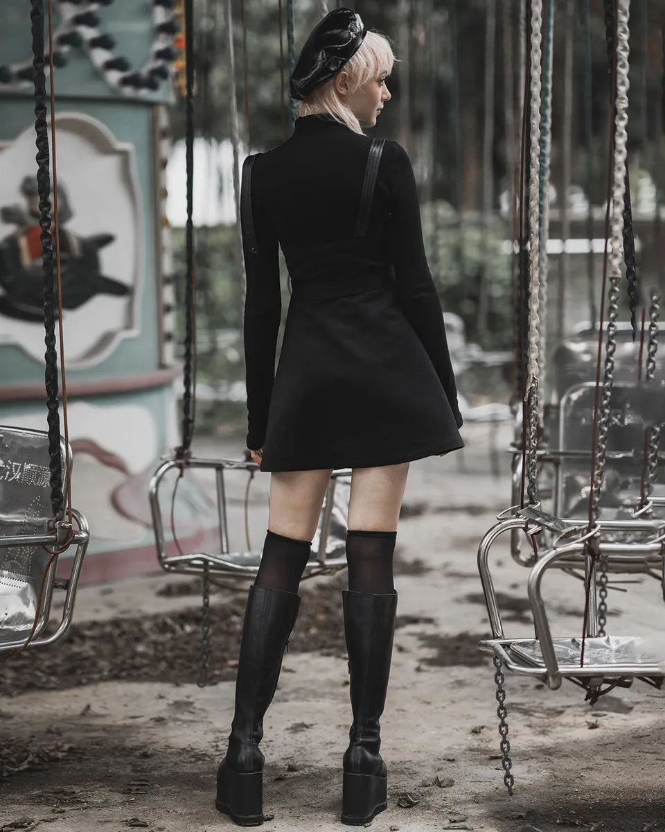 Punk Rave Daily Life Dark Militia Series Asymmetric Slip Dress