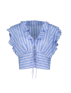 Raphael Ruffle Top, Blue