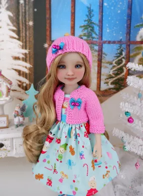 Santa's Toy Shoppe - dress and sweater set with shoes for Ruby Red Fashion Friends doll