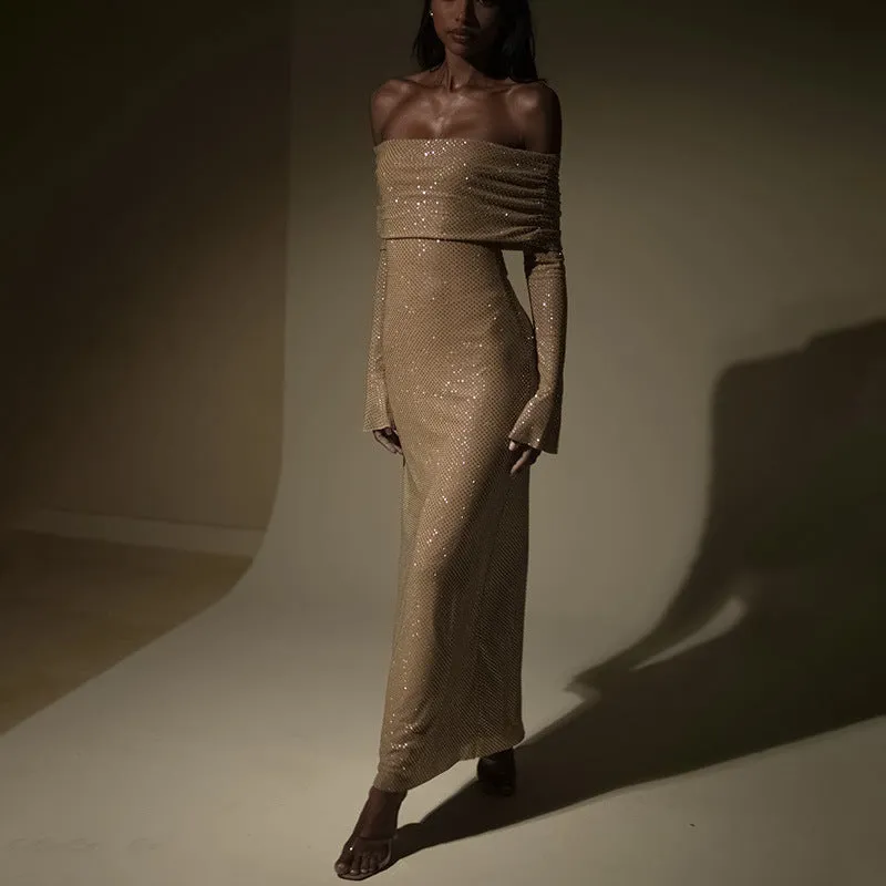 Sarah Strapless Sparkle Maxi Dress