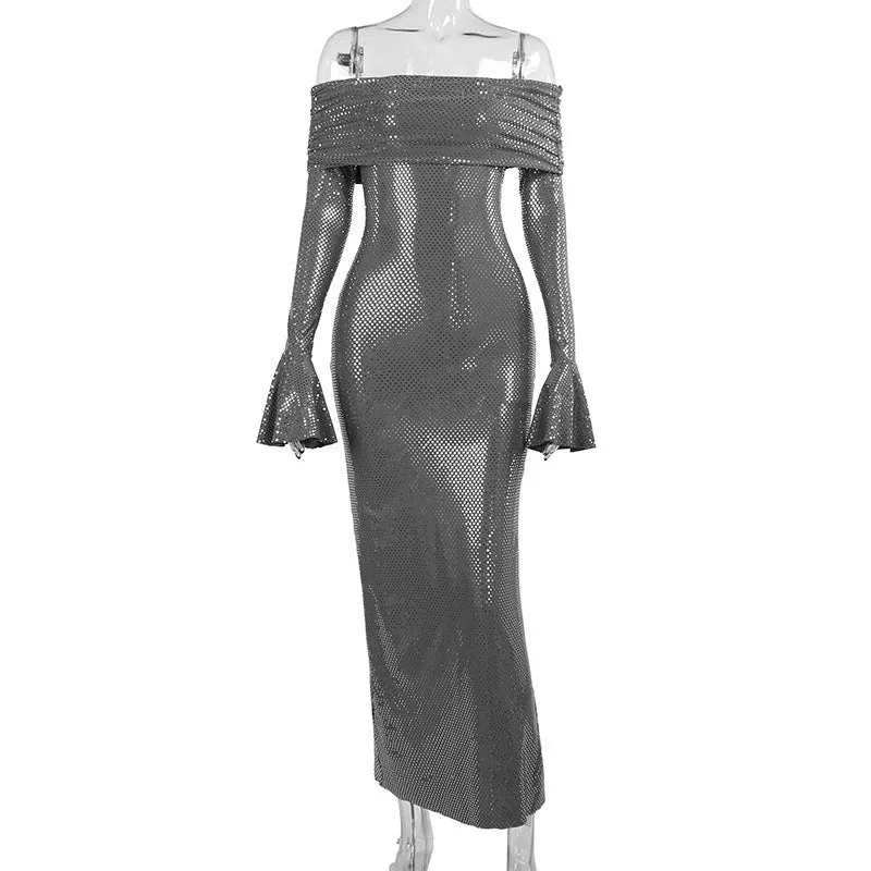 Sarah Strapless Sparkle Maxi Dress