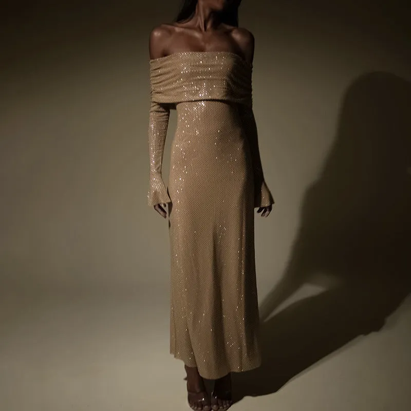 Sarah Strapless Sparkle Maxi Dress