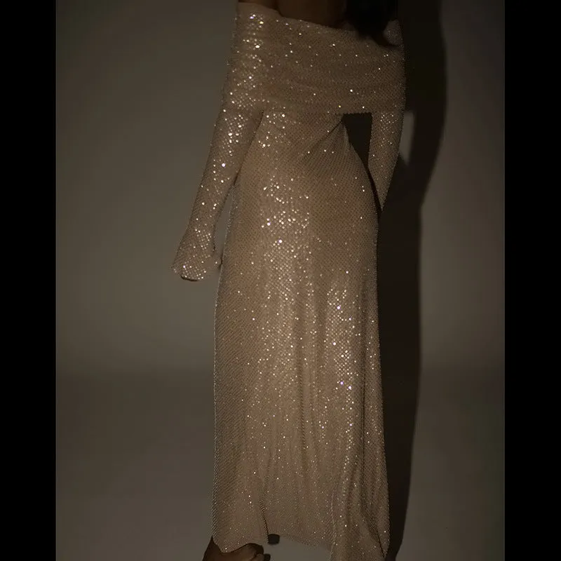 Sarah Strapless Sparkle Maxi Dress